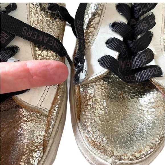 Golden Goose Metallic Super Star Celebrity Sneakers In Original Zipper Bag 40 - Picture 10 of 12